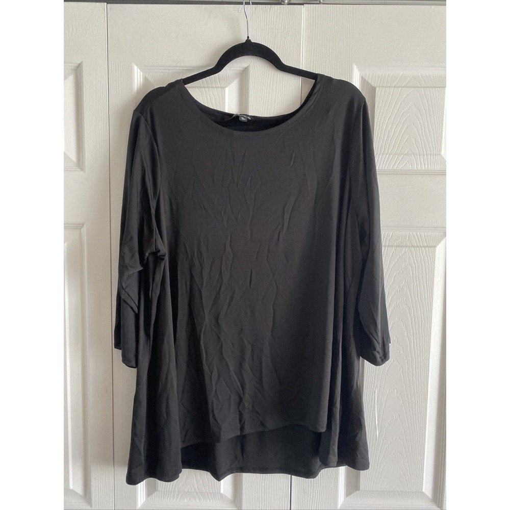 Zac Rachel‎ Woman 2X Black Top 3/4 Sleeve Classic Luxury